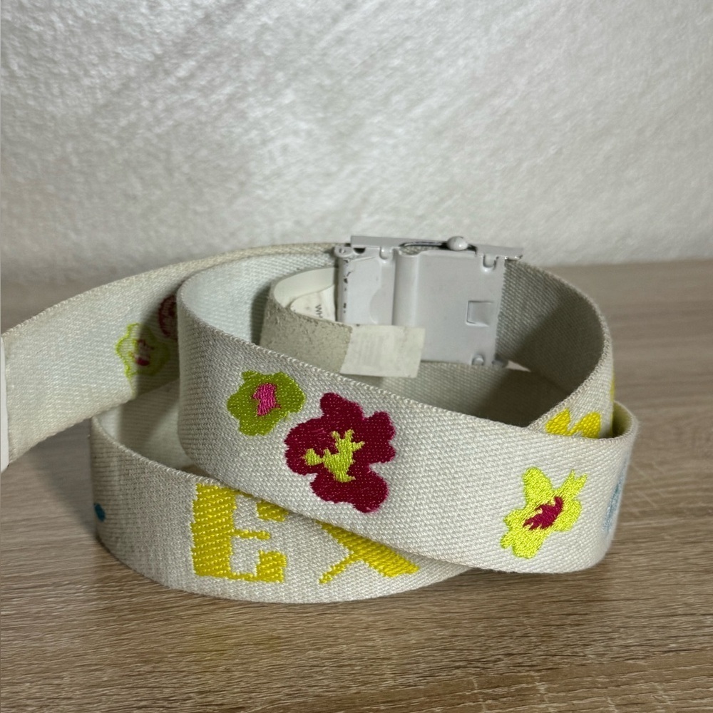 Armani Exchange Women M White Canvas Multicolor Belt - Picture 5 of 13